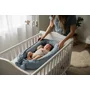 Cosulet bebelus, Feedo, Pentru dormit, joaca, protectie in patut, Baby Nest 90x60 cm, Din bumbac 100%, Design cu inimioare, Albastru - 2