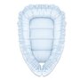 Cosulet bebelus, MimiNu, Pentru dormit, Baby Nest 55 x 75 cm, Cu Volanase, Husa 100% bumbac, Din bumbac certificat Oeko Tex Standard 100, Colectia Royal, Blue
