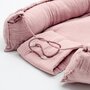 Cosulet bebelus, New Baby, Pentru dormit, Baby Nest 80 x 50 cm, Din muselina, Din materiale certificate Oeko Tex Standard 100, Pink - 5