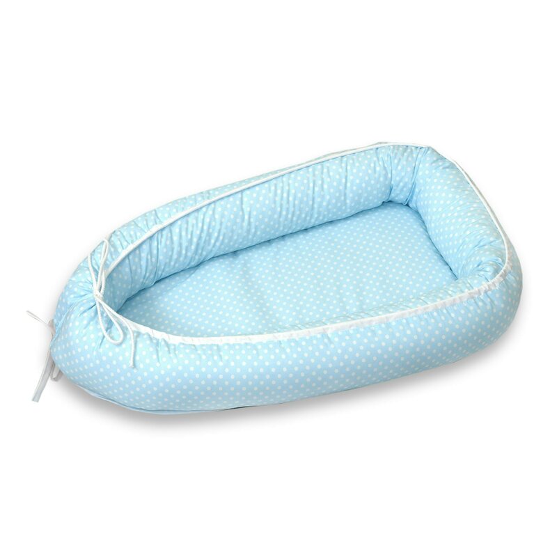 Amy - suport de dormit cocoon bear heart, 70x45 cm, albastru
