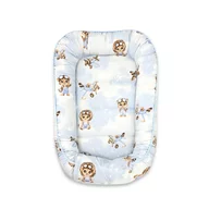 Cosulet bebelus, Qmini, Pentru dormit, Baby Cocoon 75x55 cm, Husa 100% bumbac, Din bumbac certificat Oeko Tex Standard 100, Sky Adventure