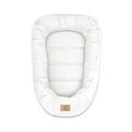 Cosulet bebelus, Qmini, Pentru dormit, Baby Nest 55 x 75 cm, Husa 100% muselina dubla, Material certificat Oeko Tex Standard 100, Cream