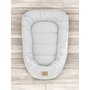 Cosulet bebelus, Qmini, Pentru dormit, Baby Nest 55 x 75 cm, Husa 100% muselina dubla, Material certificat Oeko Tex Standard 100, Gray - 2