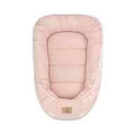 Cosulet bebelus, Qmini, Pentru dormit, Baby Nest 55 x 75 cm, Husa 100% muselina dubla, Material certificat Oeko Tex Standard 100, Powder Pink
