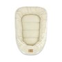 Cosulet bebelus, Qmini, Pentru dormit, Baby Nest 55 x 75 cm, Husa 100% muselina dubla, Material certificat Oeko Tex Standard 100, Warm beige
