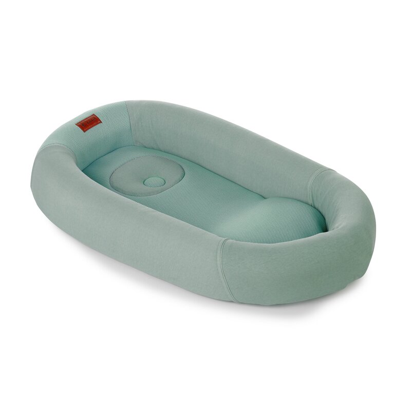 Cosulet confortabil pentru bebelusi, Jane, Joy Baby Nest, Material respirabil 3D, Cu perna pentru prevenire plagiocefalie, Botanic