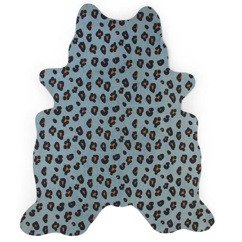 Childhome - covor bumbac 145x160 cm, leopard albastru