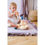 Babyly - Covor patrat de joaca termoizolant din spuma, pentru copii si bebelusi, pliabil, Catifea Bej cu volanas, 100x100cm - 7