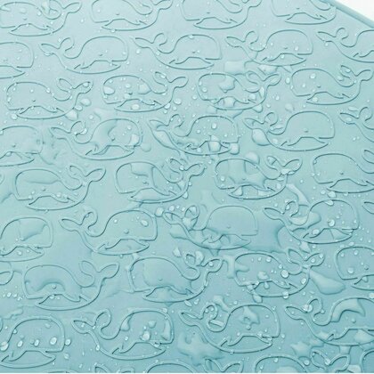 Reer - Covoras de baie antialunecare cu ventuze, din cauciuc natural, antibacterian, dreptunghiular, 97 x 36 cm, albastru, MyHappyBath Mat XL,  76033