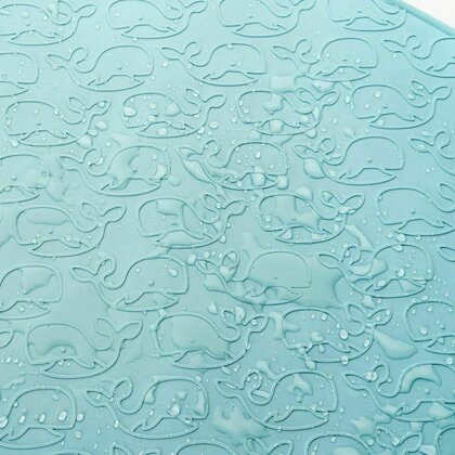 Reer - Covoras de baie antialunecare cu ventuze, din cauciuc natural, antibacterian, oval, 42 x 25 cm, albastru, MyHappyBath Mat,  76023