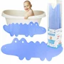 Covoras de baie, Bocioland, Antiderapant, Cu ventuze, Silicon, 33 x 90 cm, Crocodile Blue - 6