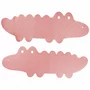 Covoras de baie, Bocioland, Antiderapant, Cu ventuze, Silicon, 33 x 90 cm, Crocodile Pink - 5