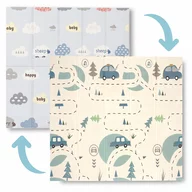 Covoras de joaca, Bocioland, Forest Road, Pliabil, Protectie impotriva loviturilor, Dimensiune mare, 180 x 150 cm, Cu Imprimeu pe ambele parti, Potrivit pentru utlizare atat in interior, cat si in exterior
