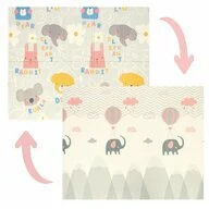 Covoras de joaca, Bocioland, Grey Elephant, Pliabil, Protectie impotriva loviturilor, Dimensiune mare, 180 x 150 cm, Cu Imprimeu pe ambele parti, Potrivit pentru utlizare atat in interior, cat si in exterior