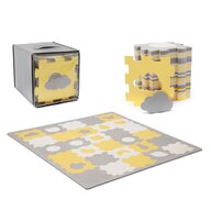 Set 30 piese puzzle, Kinderkraft, Lunop Shapes, Pentru covoras educational sau alte forme, Spuma, 31,5 x 31,5 cm/bucata, Dimensiune maxima covoras 185 x 185 cm, Yellow