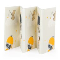 Covoras de joaca, Petite&Mars, Reversibil, Include geanta pentru transport, Pliabil si impermeabil, Non-toxic, 197 x 147 x 1 cm, Campy Mountains, 0 luni+, Multicolor