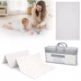 Covoras de joaca, Primabobo, Cu doua fete, Pliabil, Protectie impotriva loviturilor, 120x180 cm, 0 luni+, Inimioare, Bej/Gri - 1