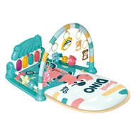 Covoras educational, Bebe Stars, Cu panou multimedia, Bara cu jucarii zornaitoare, Gym Piano Dino