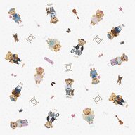 Covoras impermeabil pentru copii, Ceba Baby, Rezistent la pete, Sigur pentru pielea bebelusului, Usor de curatat, 120x120 cm, Fluffy Puffy Teddy Bears Team, Multicolor