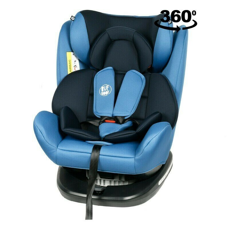 Buf boof - scaun auto tweety rotativ 360 grade cu isofix 0-36 kg baza neagra blue