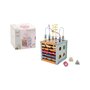 Cub de activitati, Joueco, The Wildies Family, Din lemn certificat FSC, Cu abac pentru numarare, Cu margele, 18 luni+, Multicolor - 4