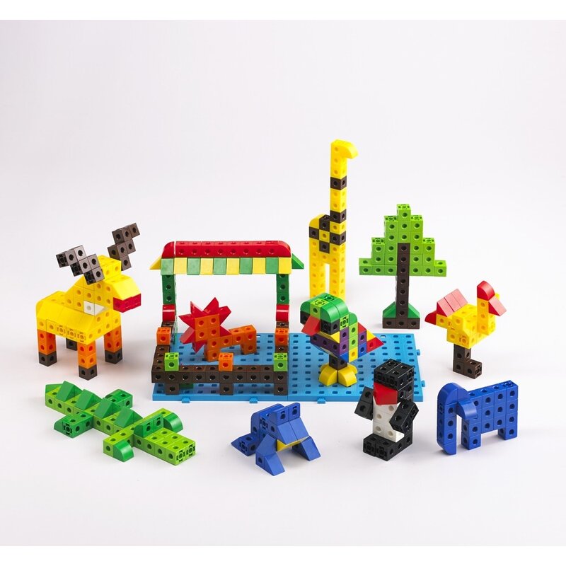 Edx education - set de constructie multifunctional 500 buc, interconectabile, multicolor