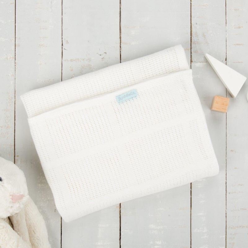 Cuddleco. - paturica celulara din bambus 90x60 cm comfi love bright white