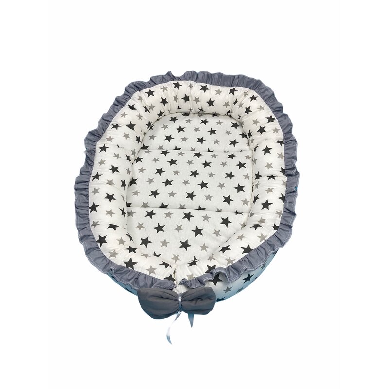 Deseda - cuib baby nest bebelusi cu volanase stele negre lux