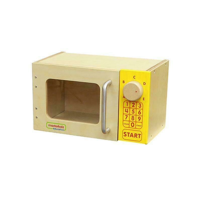 Masterkidz - cuptor cu microunde de jucarie, din lemn, +3 ani, , pentru gradinite