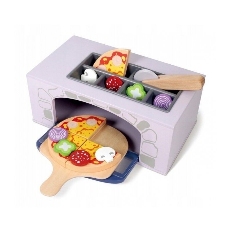 Ecotoys - cuptor pizza cu accesorii pentru bucatarie, cu alimente