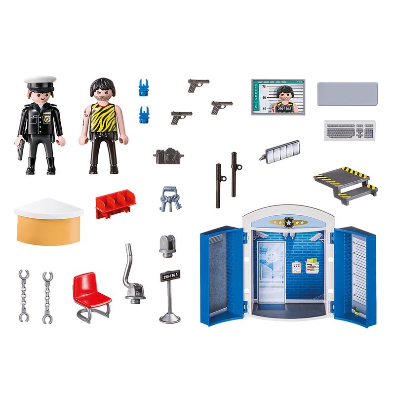 Playmobil - set de constructie cutie de joaca - statie de politie city action