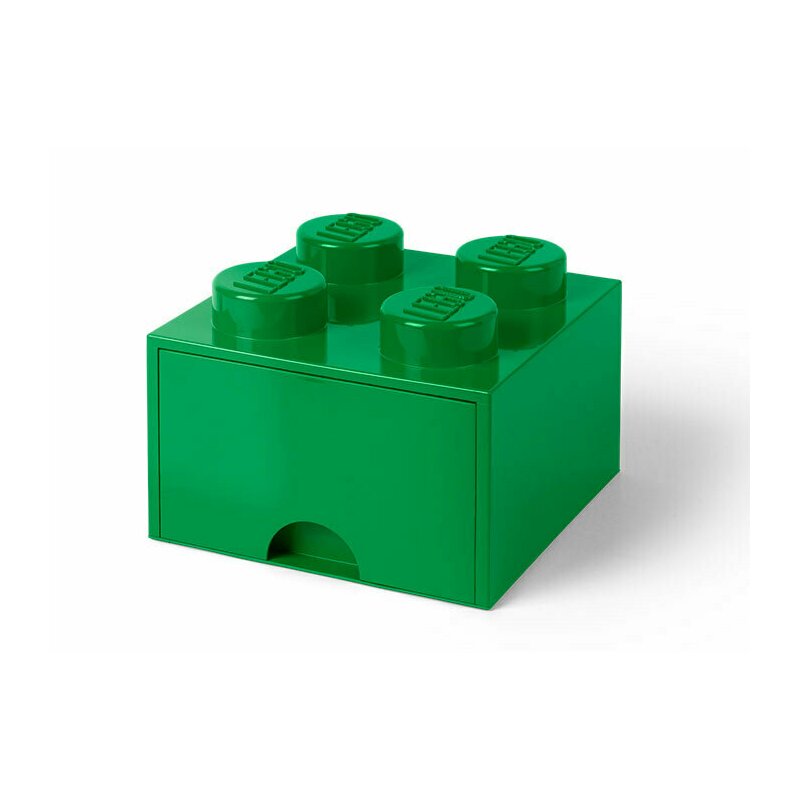 Cutie depozitare 2x2 cu sertar, verde