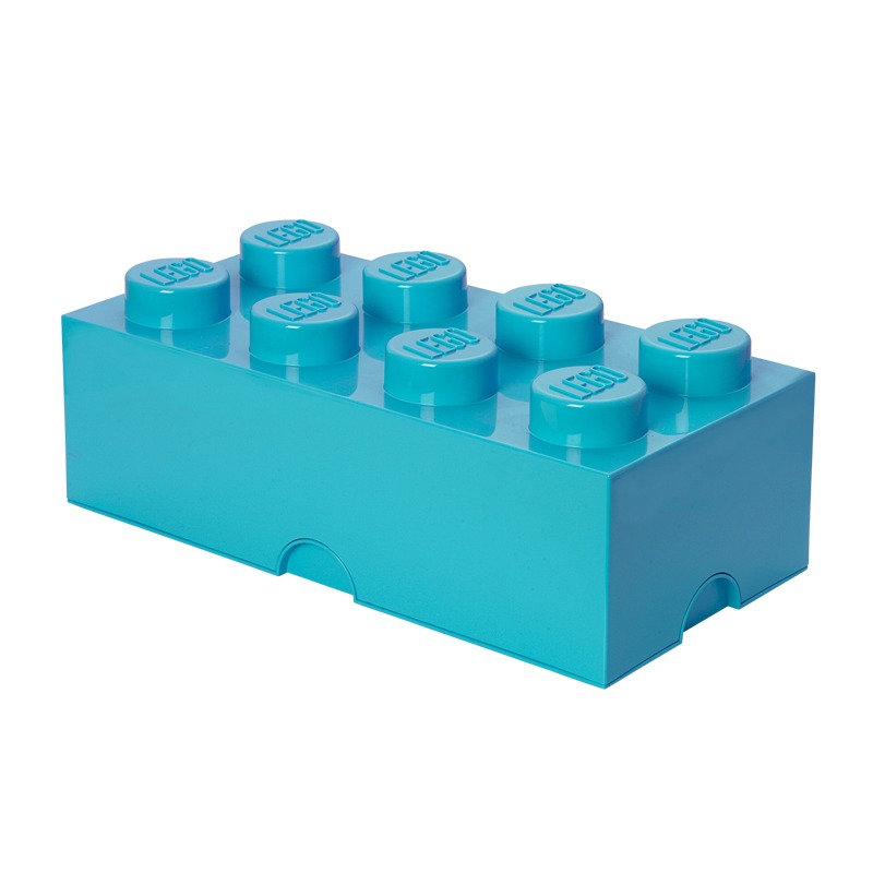 Cutie depozitare lego 2x4 albastru turcoaz