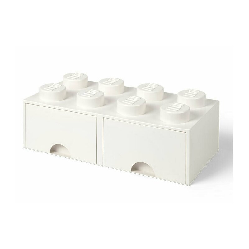 Lego - cutie depozitare 2x4 cu sertare, alb