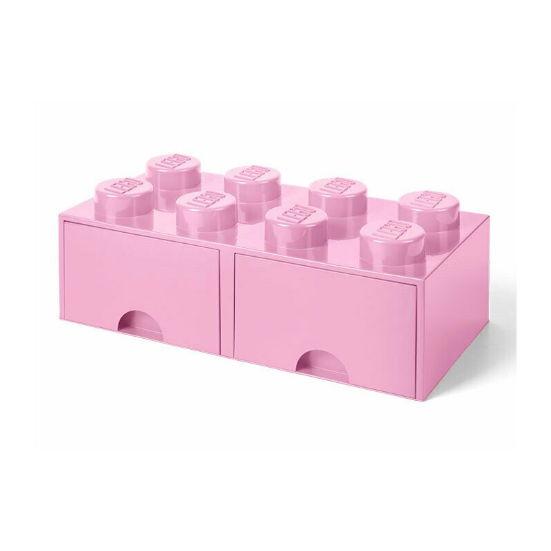 Lego - cutie depozitare 2x4 cu sertare, roz
