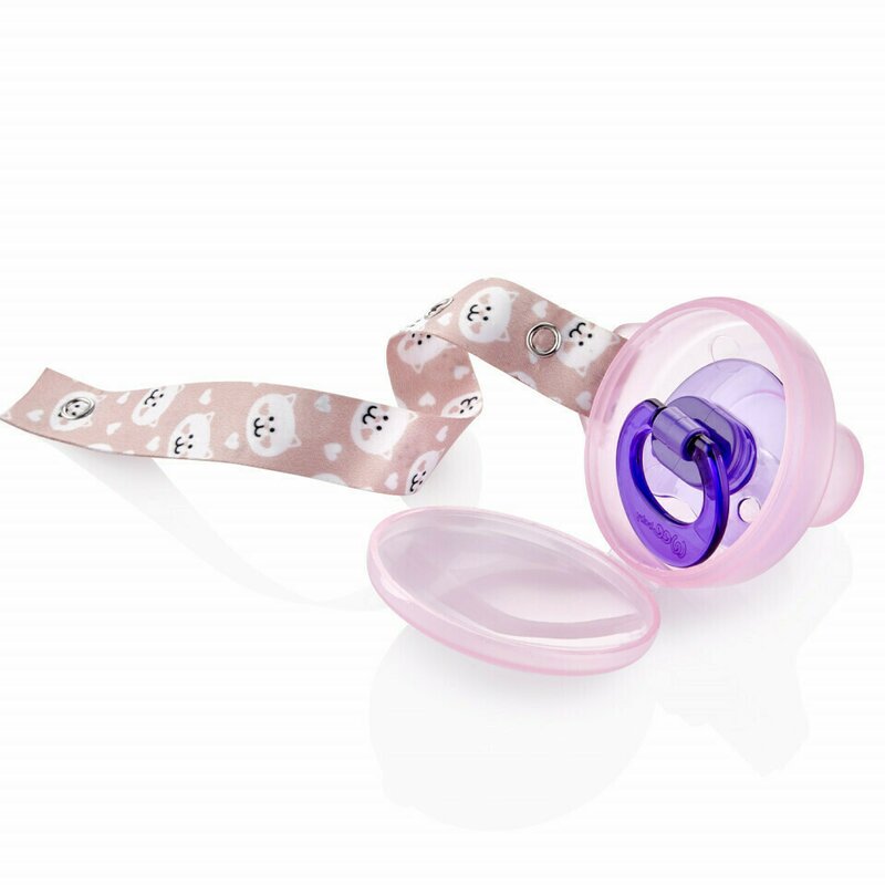 Babyjem - cutiuta pentru suzeta cu lantisor (culoare: roz)