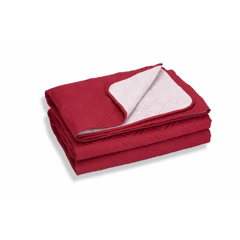 Somnart - cuvertura de pat , bordeaux, microfibra soft-touch, 220x240 cm