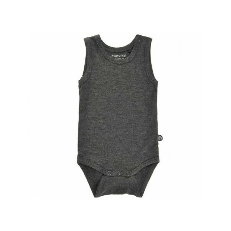 Dark Grey Melange 86 - Body-maieu din bambus - Minymo