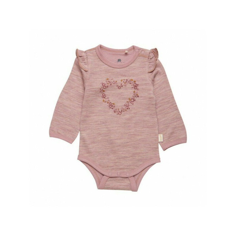 Deauville mauve 80 - body din lana merinos si bambus cu volanase si capse - celavi