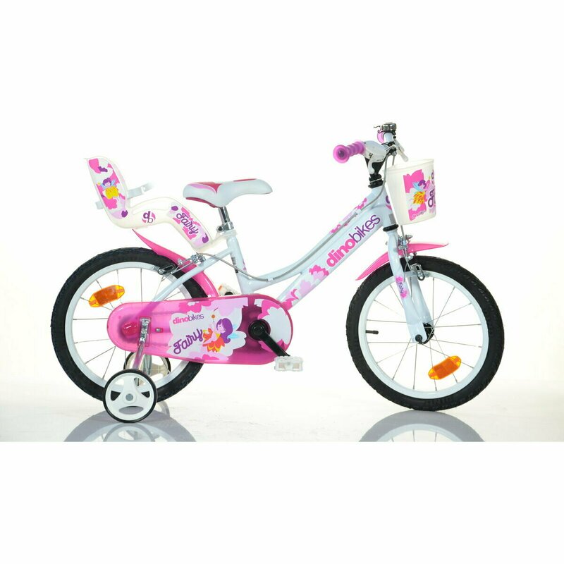 Dino bikes - bicicleta cu pedale, 16 , cu roti ajutatoare, multicolor