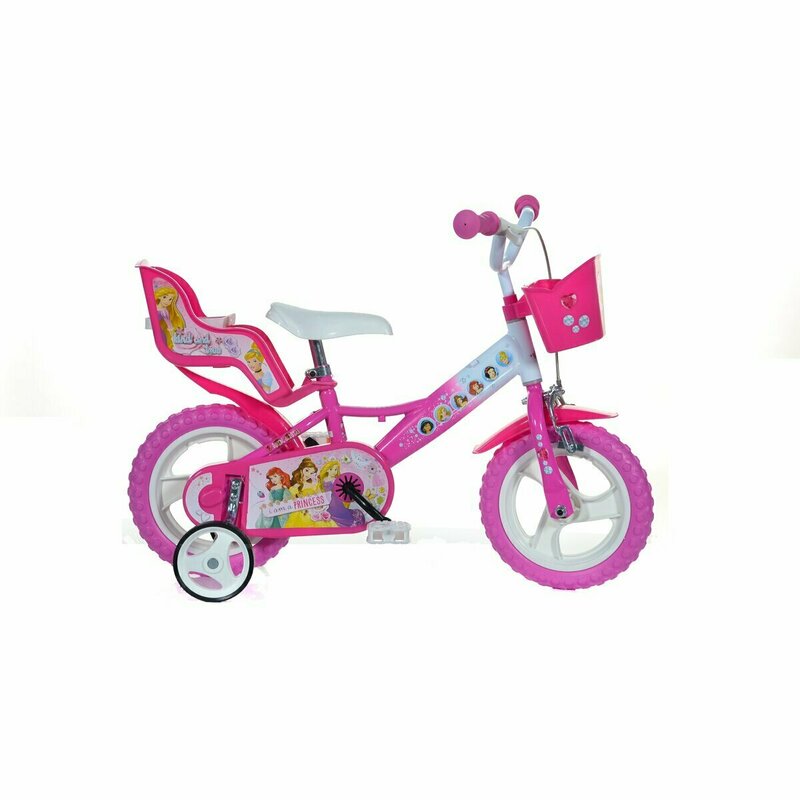 Dino bikes - bicicleta cu pedale , disney princess, 12 , cu roti ajutatoare, multicolor