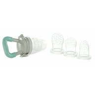 Dispozitiv de hranire, Jane, Pentru fructe si legume, Cu trei adaptoare din silicon, Fara BPA, 6+ luni, Mint