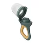 Dispozitiv de hranire, Petite&Mars, Pentru fructe si legume, Include capac de protectie, 6+ luni, Verde/Ocru