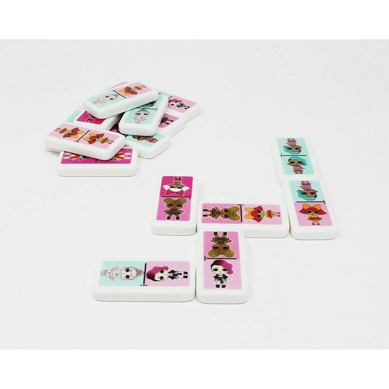 Spin master - domino lol surprise , in cutie de metal, piese 28, multicolor