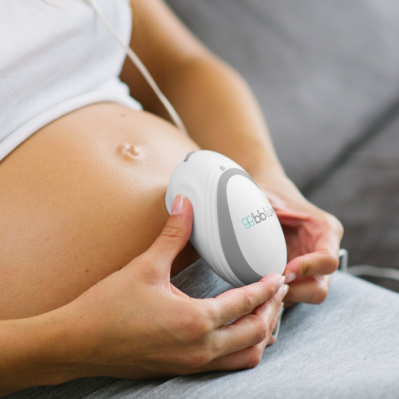 Doppler fetal, BBluv, Echo, Wireless, Pentru monitorizarea functiilor vitale ale bebelusului, Include casti si cablu inregistrare, White, Resigilat