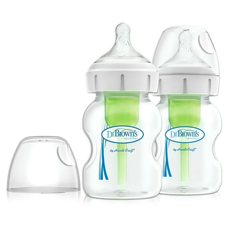 Dr. brown's - pachet biberoane anti-colici cu gat larg pp,150 ml. options plus (2 pack)