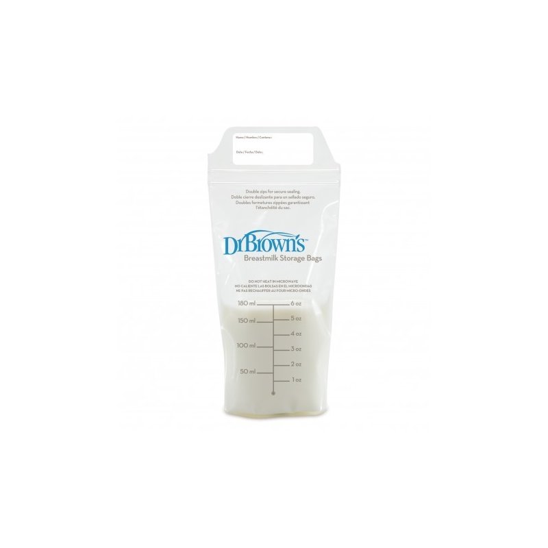 Dr. brown's - pungi pentru stocarea laptelui matern (25 pack) 180 ml.