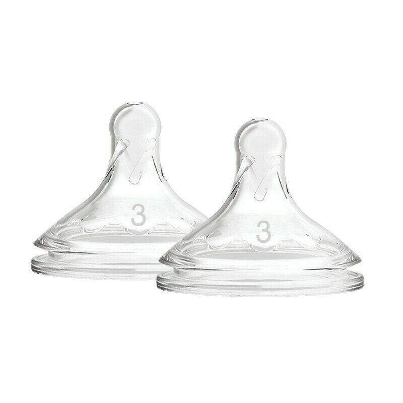 Dr. brown's - tetine gat larg options plus, silicon, de nivelul 3 (2 pack)