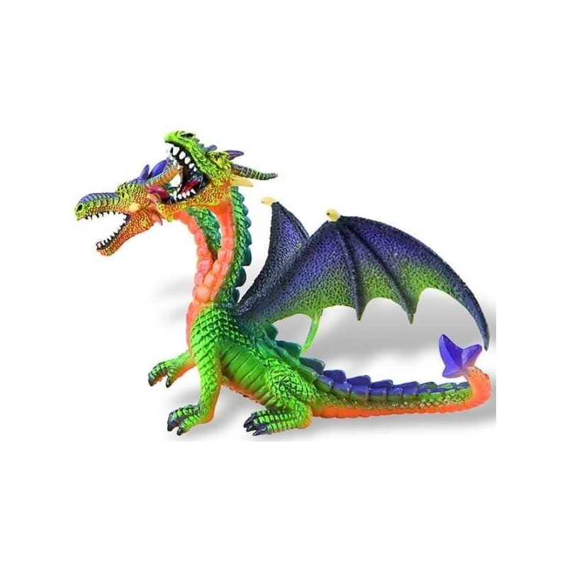 Bullyland - figurina dragon cu 2 capete, verde