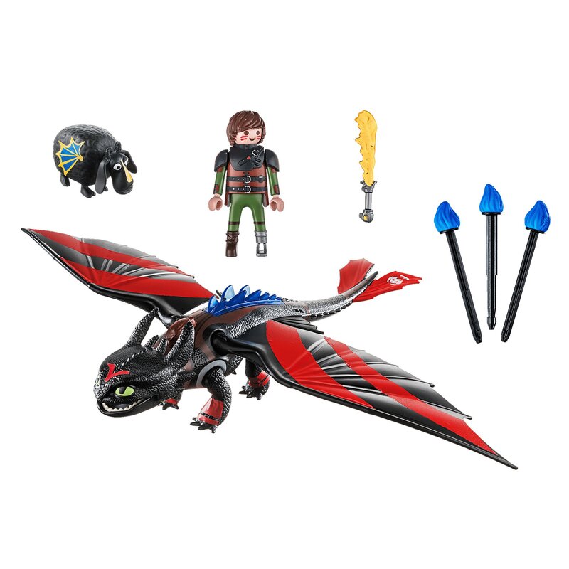 Playmobil - set de constructie cursa dragonilor - hiccup si toothless , dragons